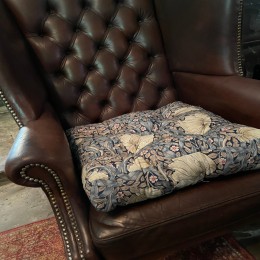 William Morris Armchair Booster Pimpernel Blue Cushions